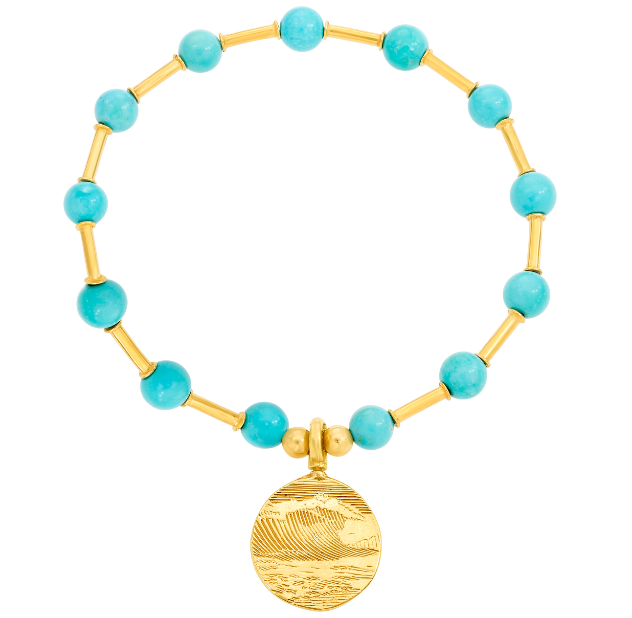 18K Gold Ocean Medallion Bracelet