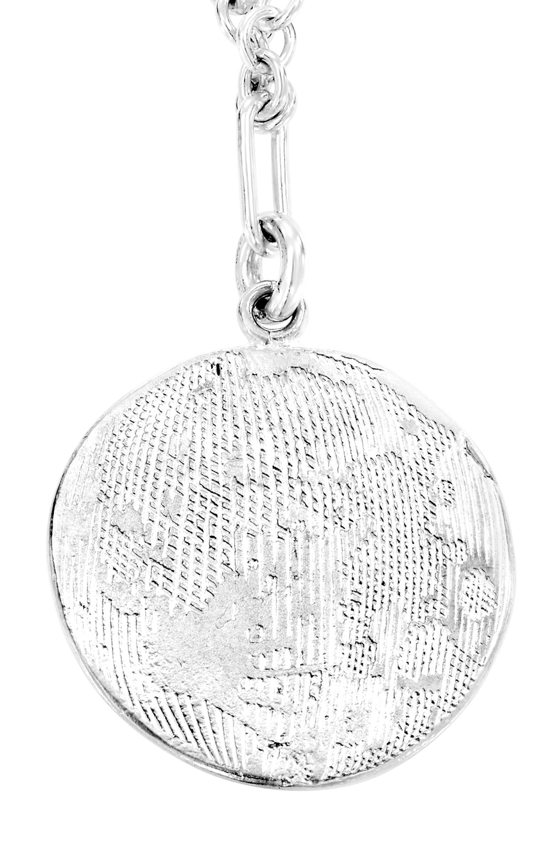 Sterling Silver Large Moon Medallion Necklace