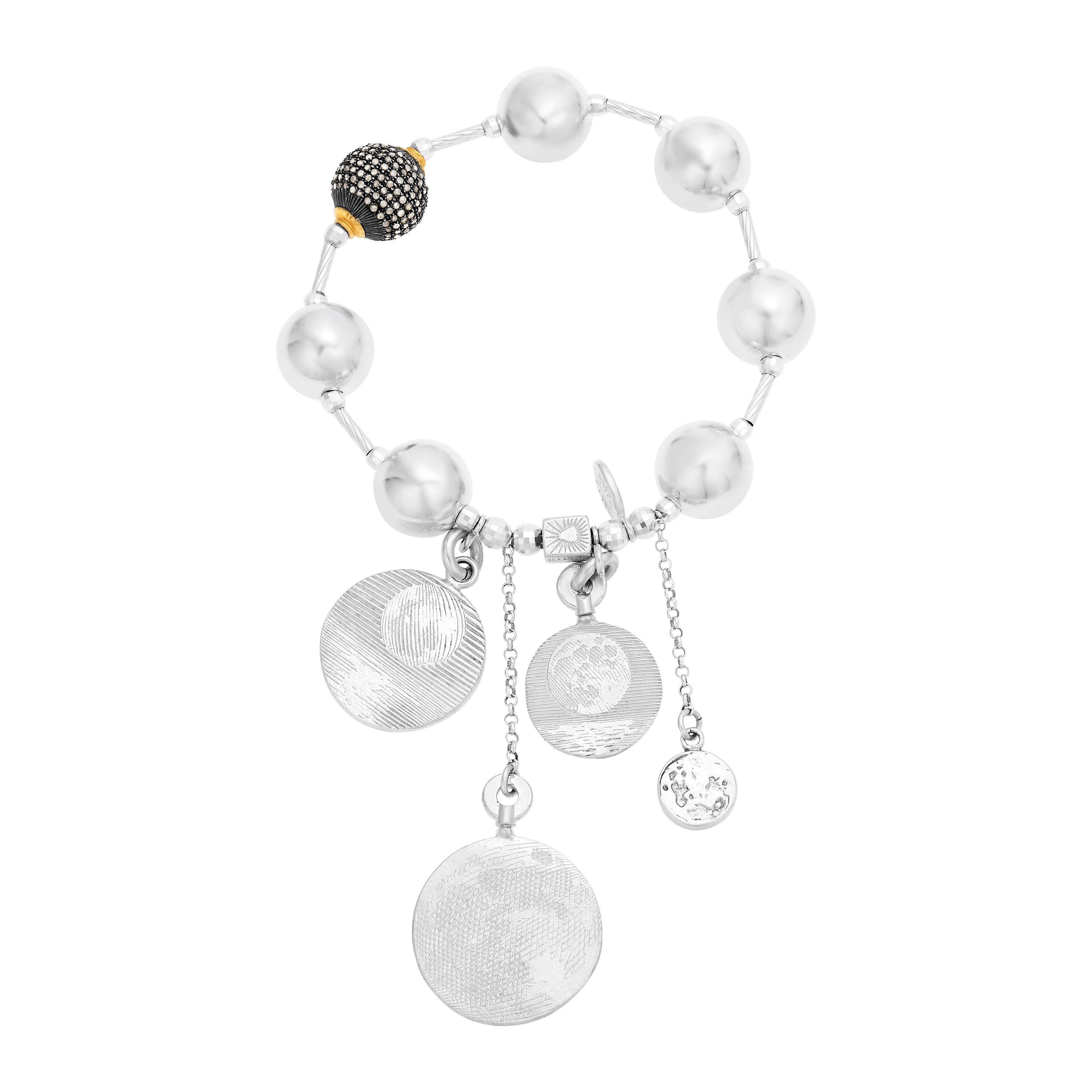 Sterling Silver Moon Medallion Bracelet