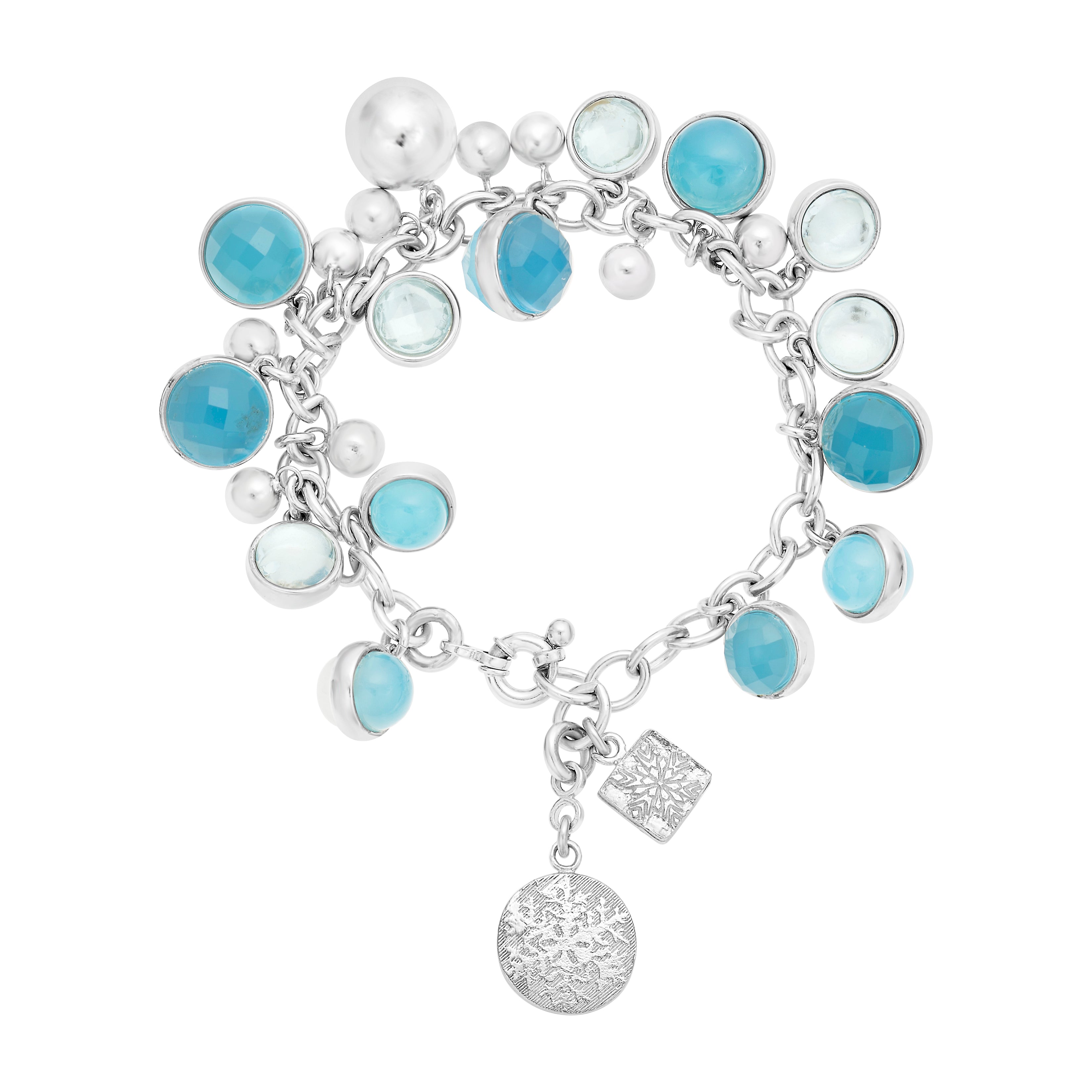 Ice Drops Medallion Bracelet in Sterling Silver