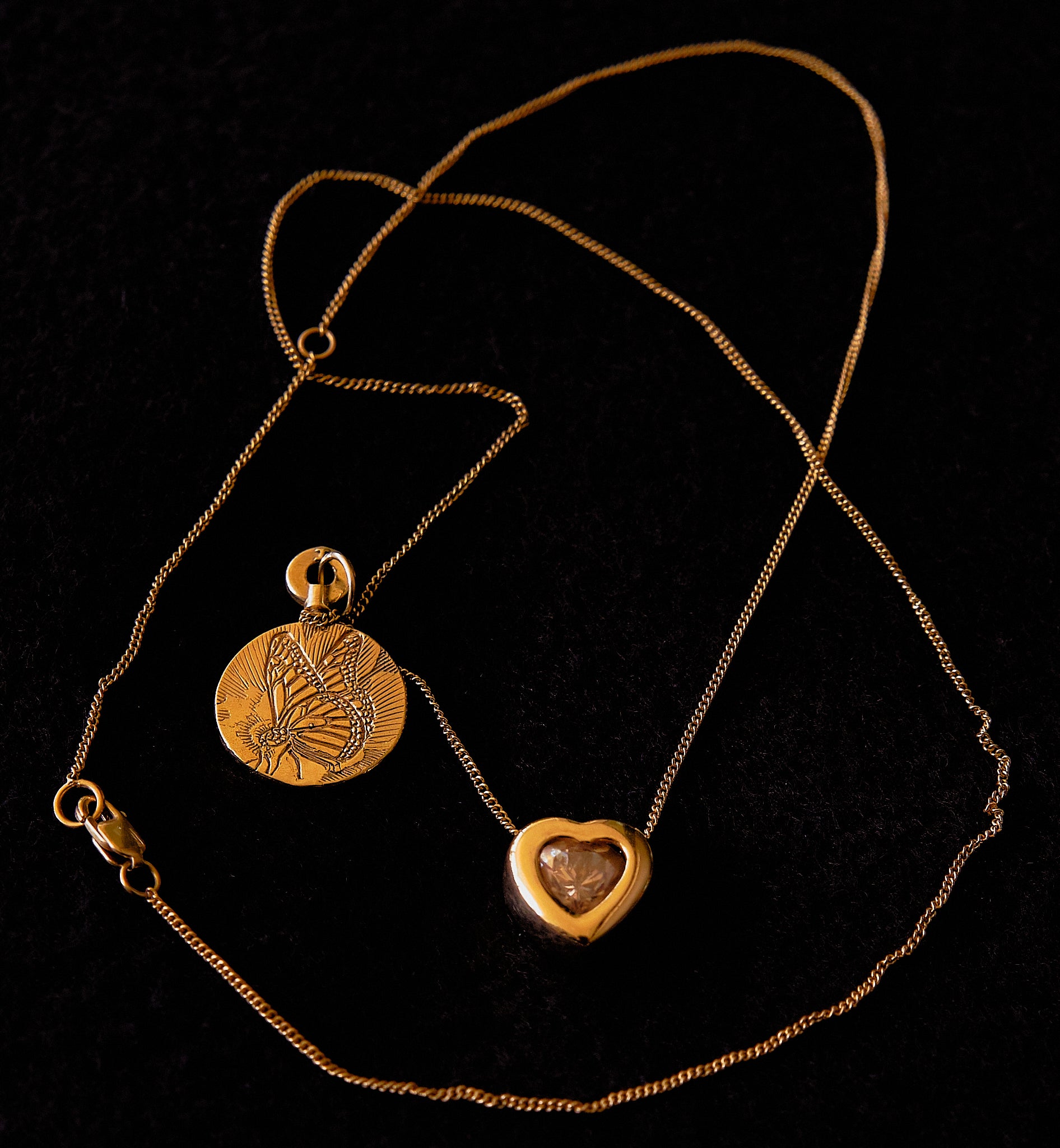 18K Gold Butterfly Medallion Necklace