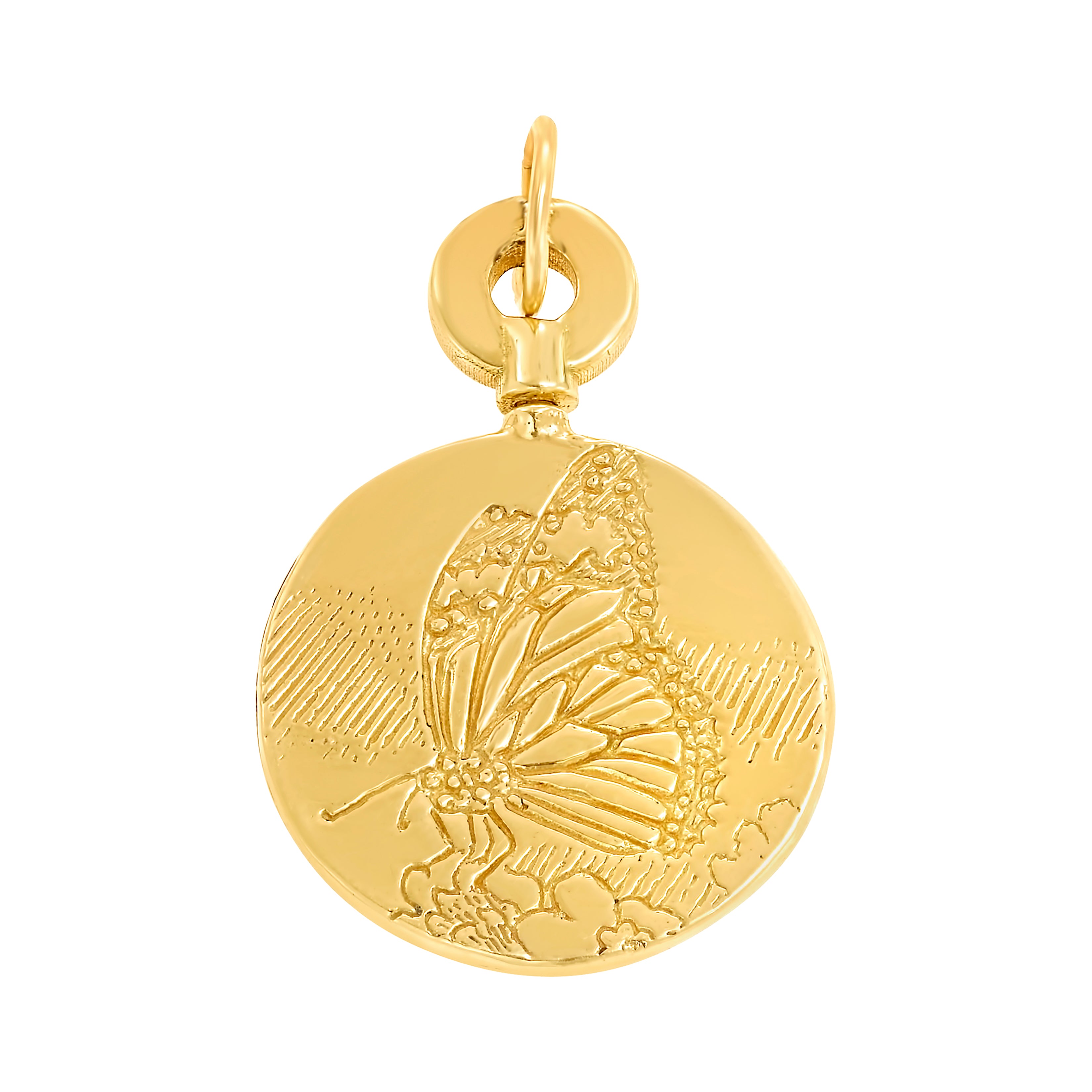 18K Gold Butterfly Medallion Necklace