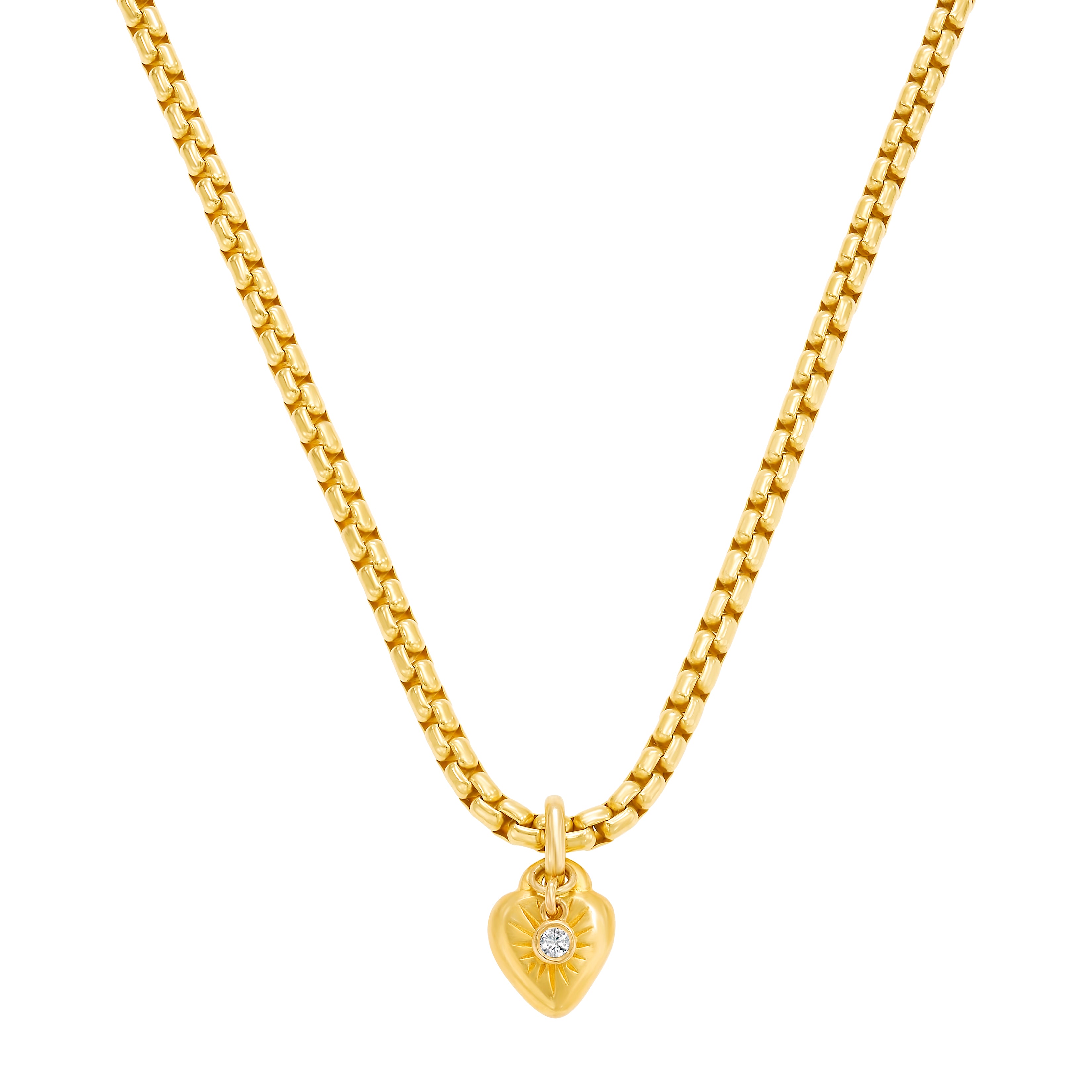 18K Gold Mini Heart Medallion Necklace