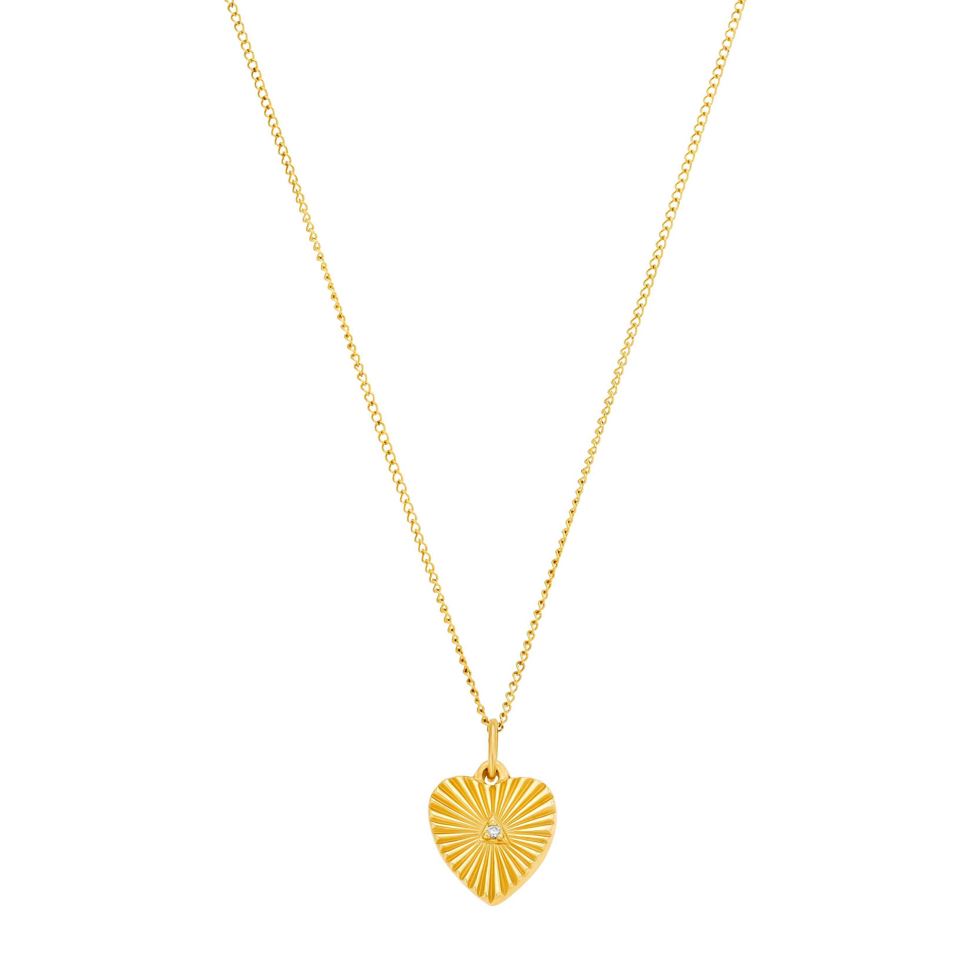 18K Gold Large Heart Medallion Necklace