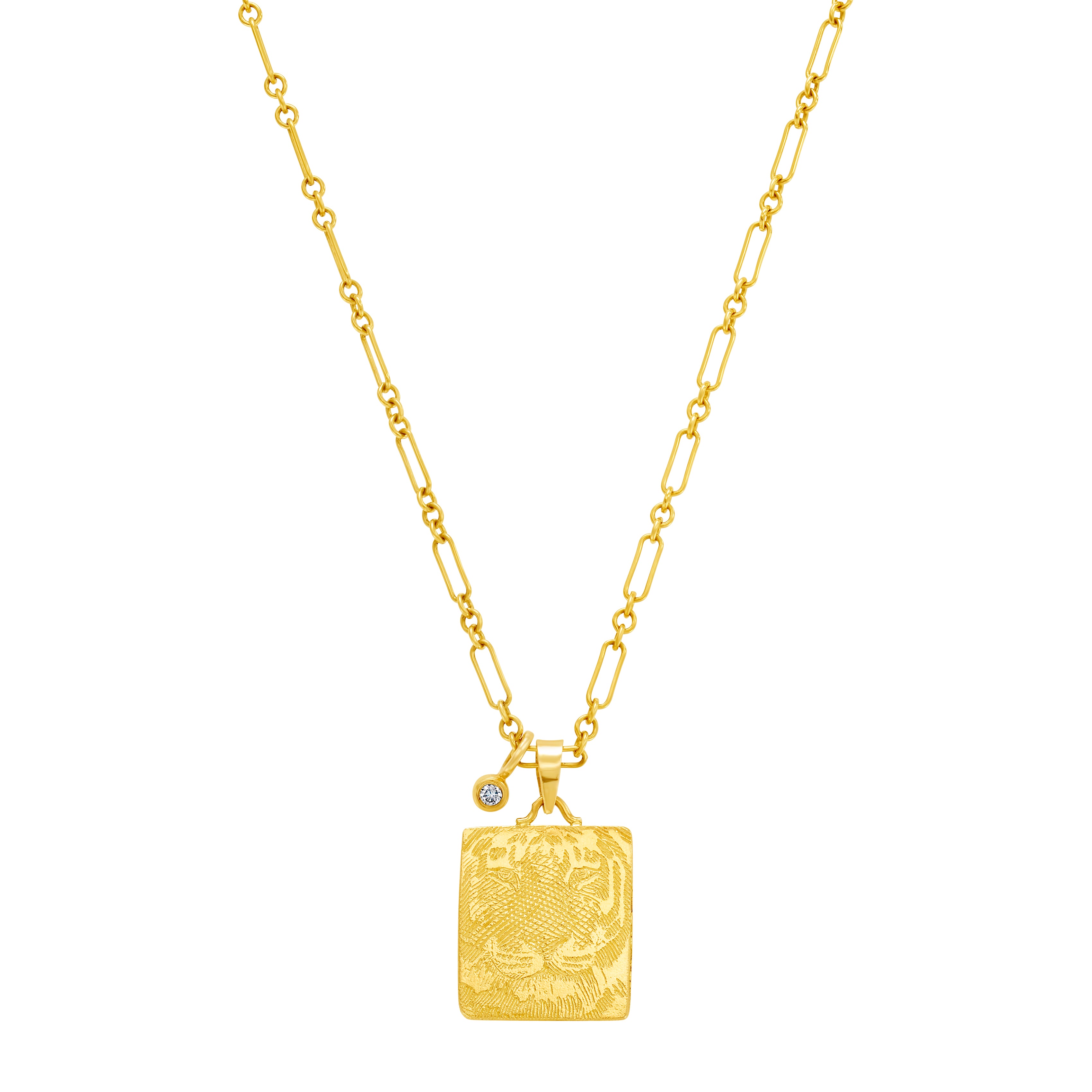 18K Tiger Medallion Necklace