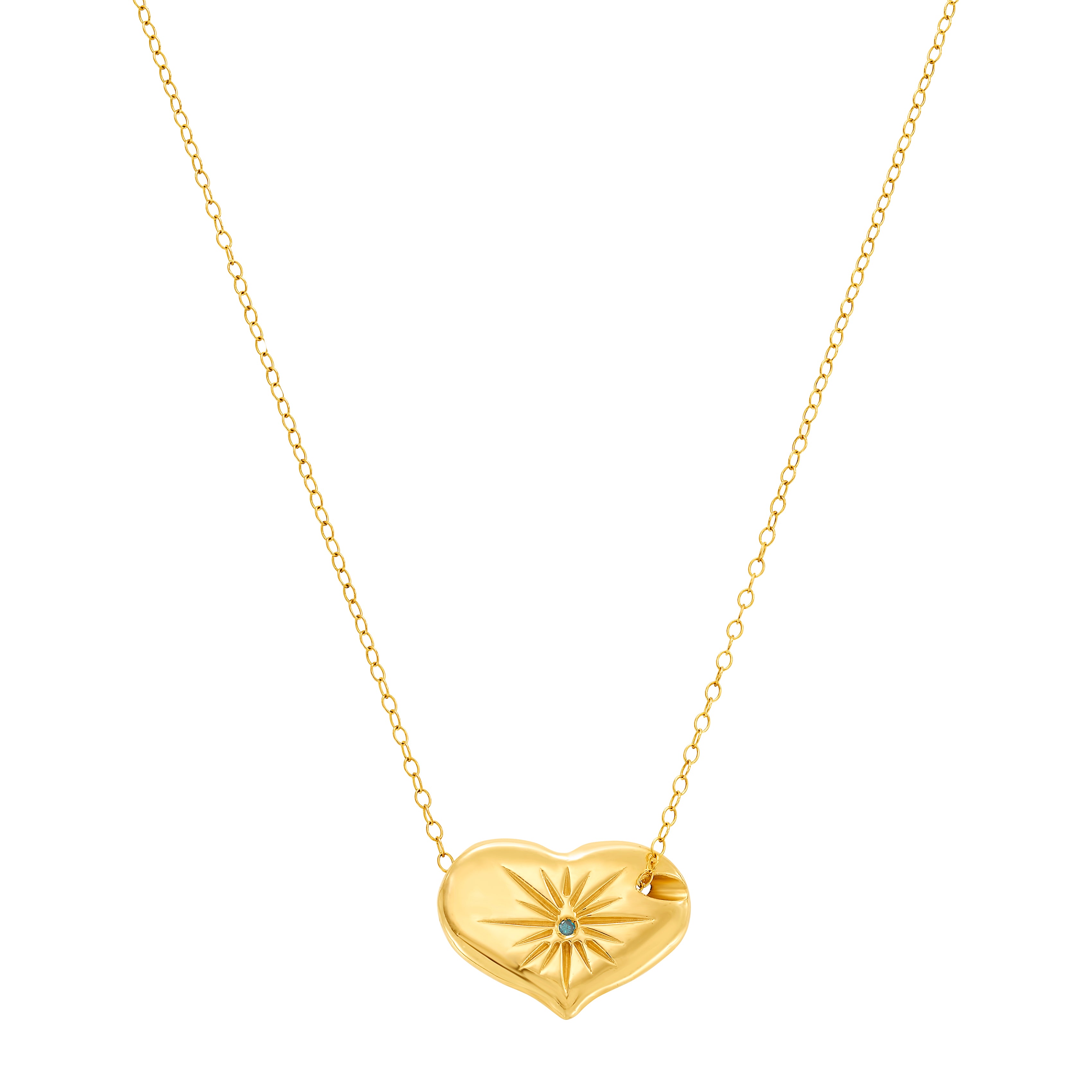 18K Gold Heart Medallion Choker Chain