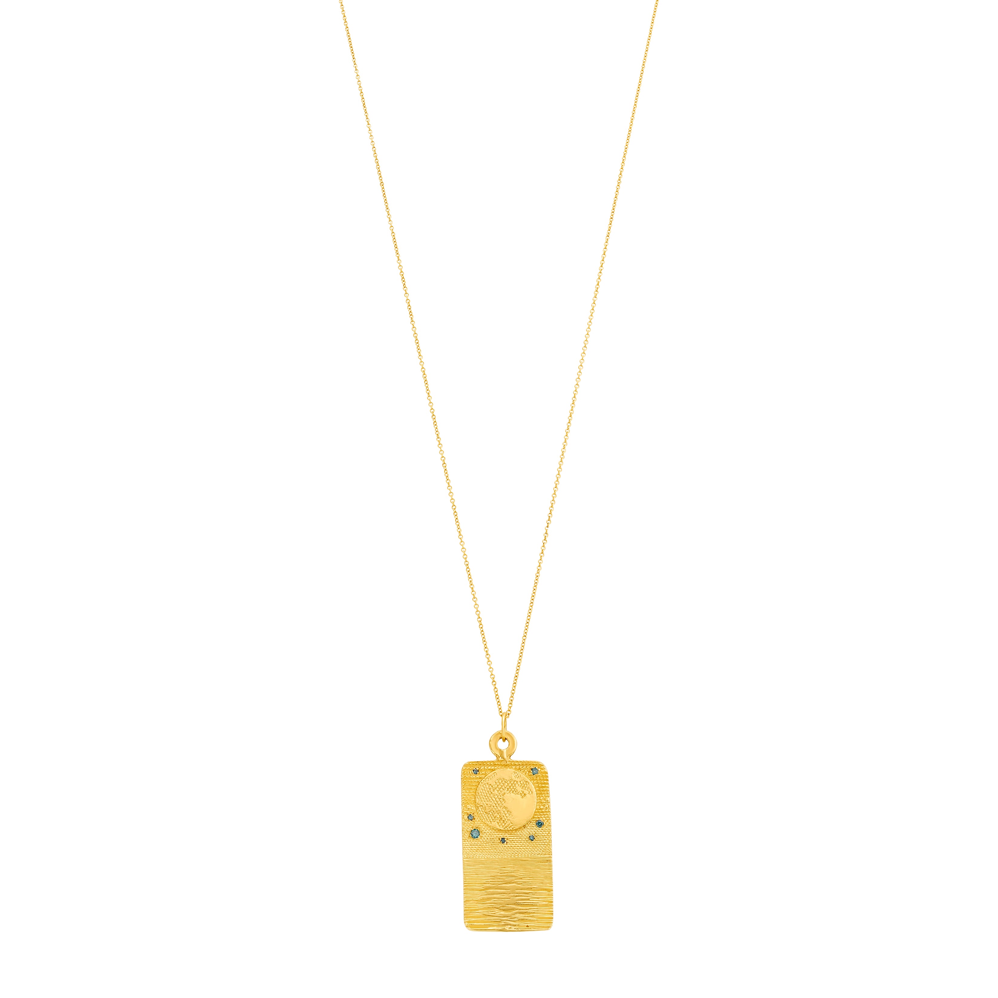 18K Venus and Me Rectangular Moon Medallion