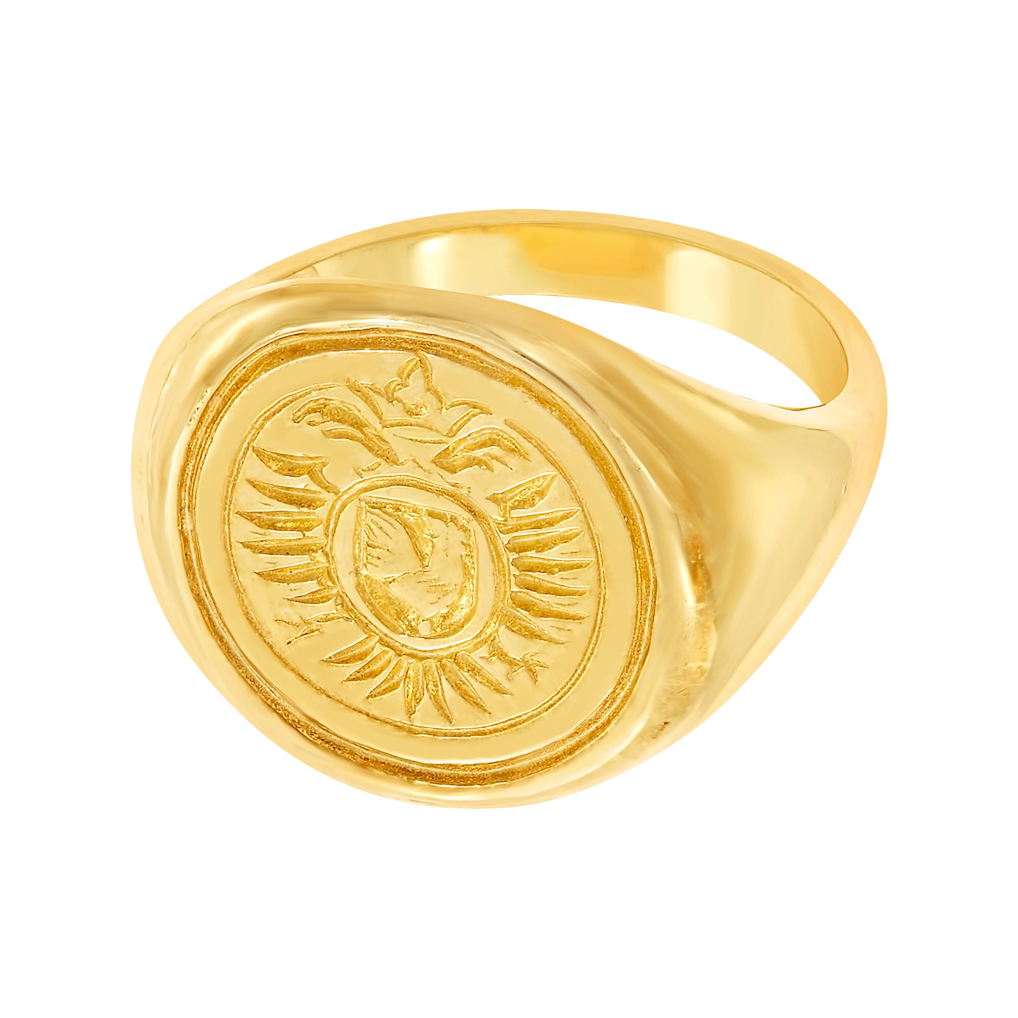 18K Gold Ring, Rooster Design, Luxury